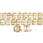 Czech Pressed Glass Bead - Cube 05x7MM CHAMPAGNE