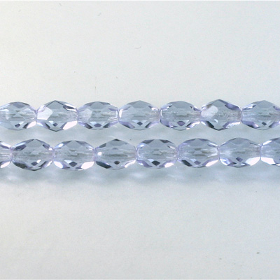 Czech Glass Fire Polish Bead - Oval 07x5MM LILAC