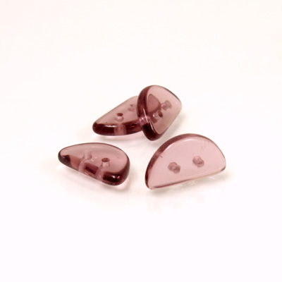 Czech Pressed Glass Bead - Half-Circle Rondelle 13x6MM AMETHYST