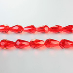 Chinese Cut Crystal Bead - Pear 11x7MM LIGHT SIAM RUBY