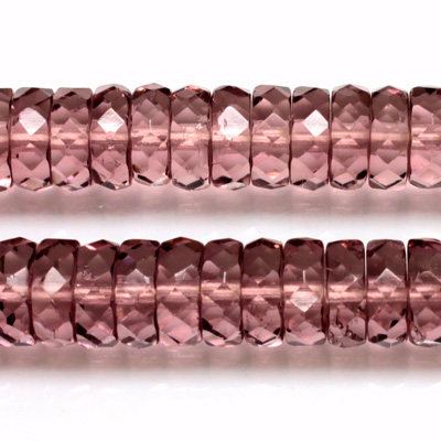 Czech Glass Fire Polished Bead - Rondelle 10x4MM LT AMETHYST