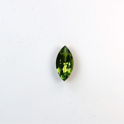 Glass Point Back Foiled Tin Table Cut (TTC) Stone - Navette 08x4MM OLIVINE