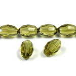 Chinese Cut Crystal Bead - Oval 11x8MM OLIVINE