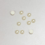 Plastic Medium Dome Pearl Cabochon - Round 05MM CREME