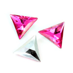Plastic Point Back Foiled Stone - Triangle 20x20MM ROSE