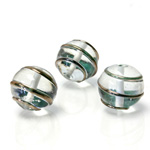 Czech Glass Lampwork Bead - Round 14MM COPPER WRAP CRYSTAL