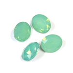 Cut Crystal Point Back Fancy Stone Foiled - Oval 12x10MM OPAL GREEN