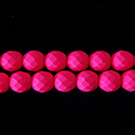 Czech Glass Fire Polish Bead - Round 08MM COATED NEON PINK
