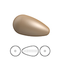 Preciosa Crystal Nacre Pearl Bead - Pear 15x8MM BRONZE
