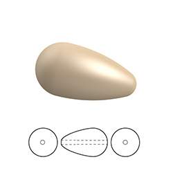 Preciosa Crystal Nacre Pearl Bead - Pear 10x6MM GOLD
