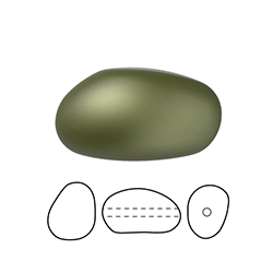 Preciosa Crystal Nacre Pearl Bead - Elliptic 11x9.5MM DARK GREEN