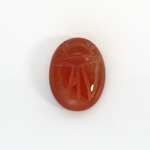 Gemstone Flat Back Carved Scarab 20x15MM CORNELIAN