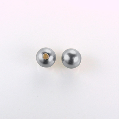 Czech Glass Pearl 1-Hole Ball - 07MM DARK GREY 70445
