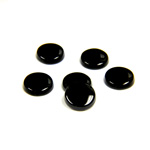 Gemstone Flat Back Single Bevel Buff Top Stone - Round 08MM BLACK ONYX