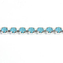 Preciosa MAXIMA Crystal Rhinestone Cup Chain - PP14 (SS6.5) TURQUOISE-SILVER
