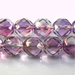 Czech Glass Fire Polish Bead - Round 12MM ROSE-LILAC 91011