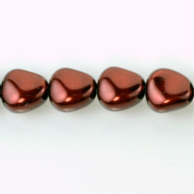 Czech Glass Pearl Bead - Potato 16x14MM RUST 14324