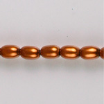 Czech Glass Pearl Bead - Oval 06x4MM PUMPKIN 14321