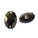 Asfour Crystal Flat Back Sew-On Stone - Oval 16x11MM JET HONEY coated
