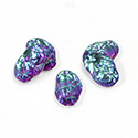 Glass Cabochon - Shell 13x8MM VITRAIL GREEN  Foiled