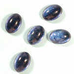 Glass Medium Dome Coated Cabochon - Oval 14x10MM LUSTER PURPLE