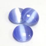 Fiber-Optic Cabochon - Round 18MM CAT'S EYE LT BLUE