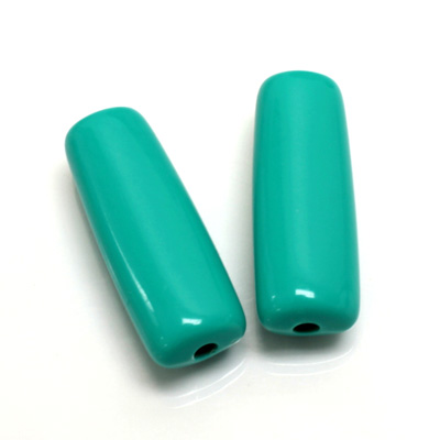 Plastic Bead - Opaque Color Smooth Tube 32x12MM BRIGHT GREEN TURQUOISE