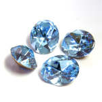 Swarovski Crystal Foiled Point Back Tin Table Cut (TTC) Fancy Stone - Oval 10x8MM AQUAMARINE