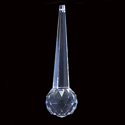 Asfour Crystal Chandelier Pendant - 3 inch Hexagon Drop with Faceted Ball at Bottom - 3 inch with 30mm 730 Ball CRYSTAL 1 Hole
