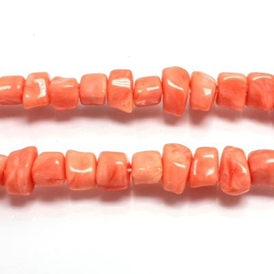 Plastic  Bead - Mixed Color Irregular Nugget 10x6MM CORAL