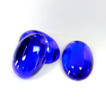 Plastic Flat Back Foiled Cabochon - Oval 18x13MM SAPPHIRE