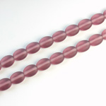 Czech Pressed Glass Bead - Flat Oval 08x6MM MATTE AMETHYST