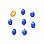 Glass Medium Dome Foiled Cabochon - Oval 07x5MM SAPPHIRE