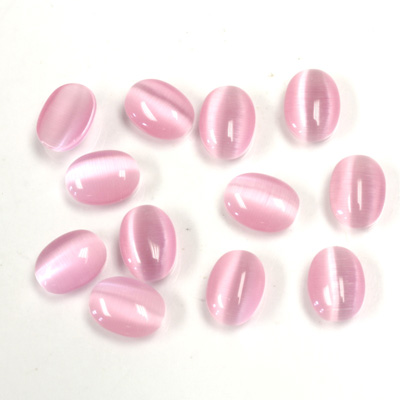 Fiber-Optic Cabochon - Oval 07.5X5.5MM CAT'S EYE LT PINK