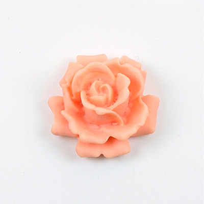 Plastic Carved No-Hole Flower - Rose 33x20MM MATTE ANGELSKIN