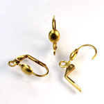 Brass Earwire 16MM Leverback with a 6x5MM oval Pad with Open Loop