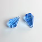 Plastic Pendant -Transparent Faceted Fancy 17x11MM LT SAPPHIRE