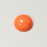 Plastic Flat Back Opaque Cabochon - Round 18MM BRIGHT TANGERINE