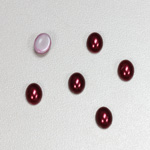 Glass Medium Dome Cabochon Pearl Spray Finish - Oval 08x6MM GARNET