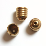 Brass Machine Made Bead Cap - Beehive 07.5MM RAW