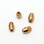 Brass Bead - Lead Safe Machine Made Smooth Oval 06x4MM RAW BRASS