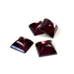 Glass High Dome Foiled Cabochon - Square 08x8MM AMETHYST