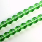 Czech Pressed Glass Bead - Smooth Round 08MM PERIDOT