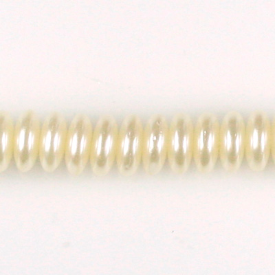 Czech Glass Pearl Bead - Spacer 08x3MM WHITE 70401