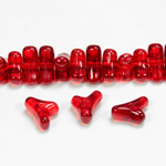 Czech Pressed Glass Bead -Tri-Y 11x9MM RUBY