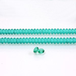 Czech Pressed Glass Bead - Smooth Rondelle 4MM EMERALD