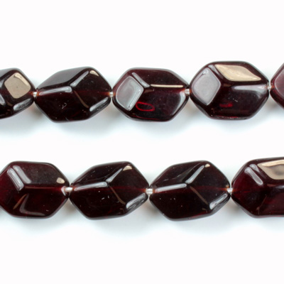 Czech Pressed Glass Bead - Cushion Octagon 14x10MM GARNET