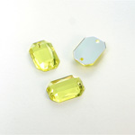 Plastic Flat Back 2-Hole Foiled Sew-On Stone - Cushion Octagon 14x10MM JONQUIL