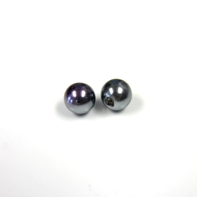 Czech Glass Pearl 1-Hole Ball - 08MM BLACK TAHITI 89031