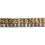 Czech Rhinestone Rondelle - Square 04.5MM LT COLORADO TOPAZ-SILVER